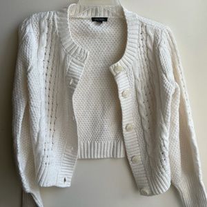 White cardigan cable knit